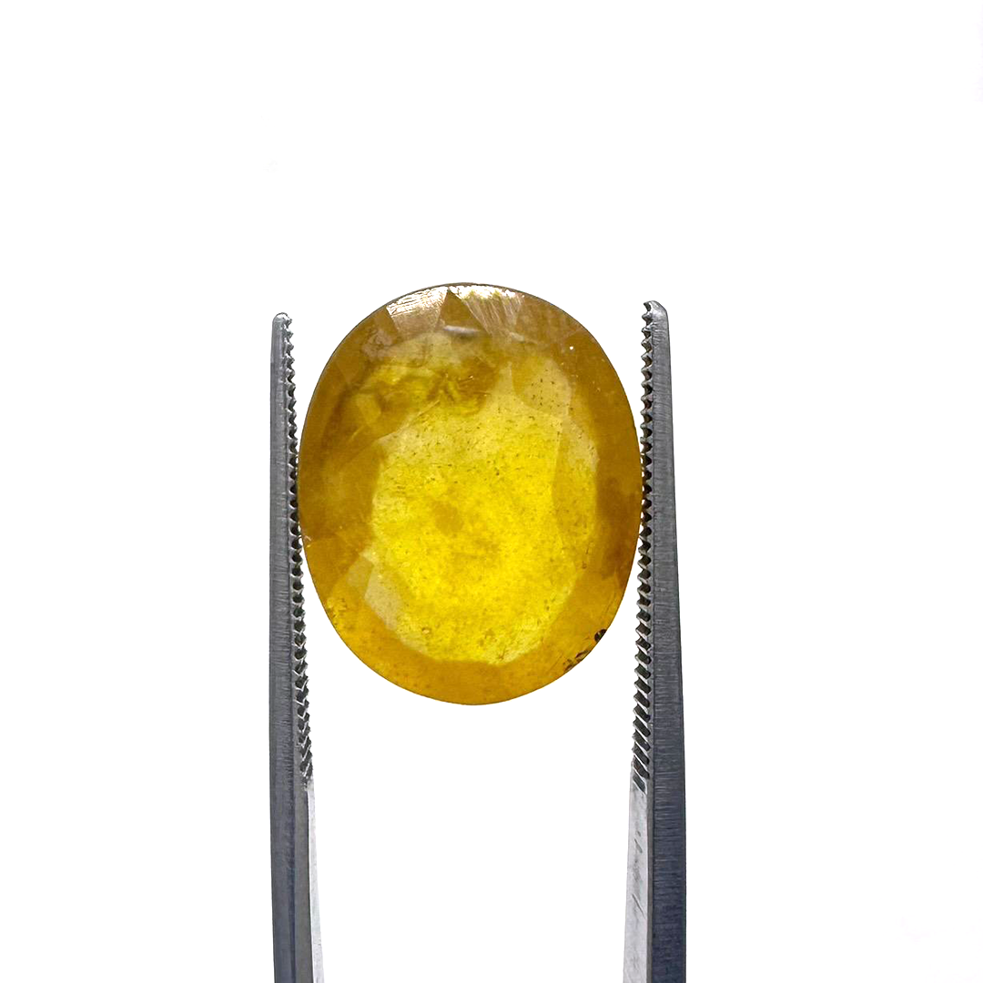 Natural Yellow Sapphire (Pukhraj) 13 Carat Round Loose Stone